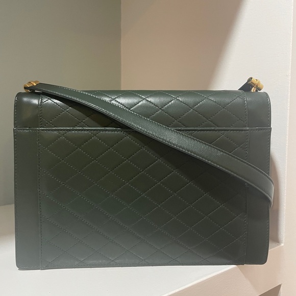 Saint Laurent Medium Gaby Quilted Leather Shoulder Bag Green VERT FONCE NEW YSL - Picture 6 of 15